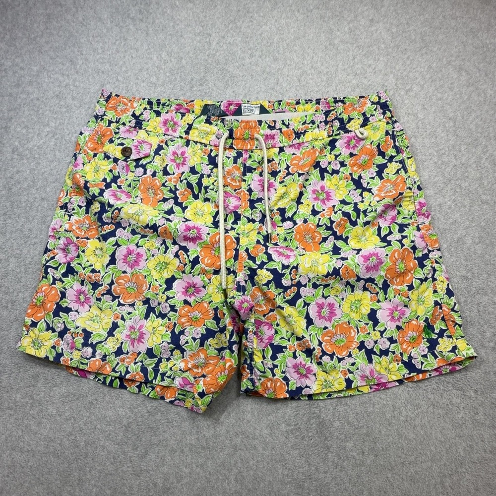 Polo Ralph Lauren Swim Shorts Mens Large Floral Print Trunks Lined Tropical